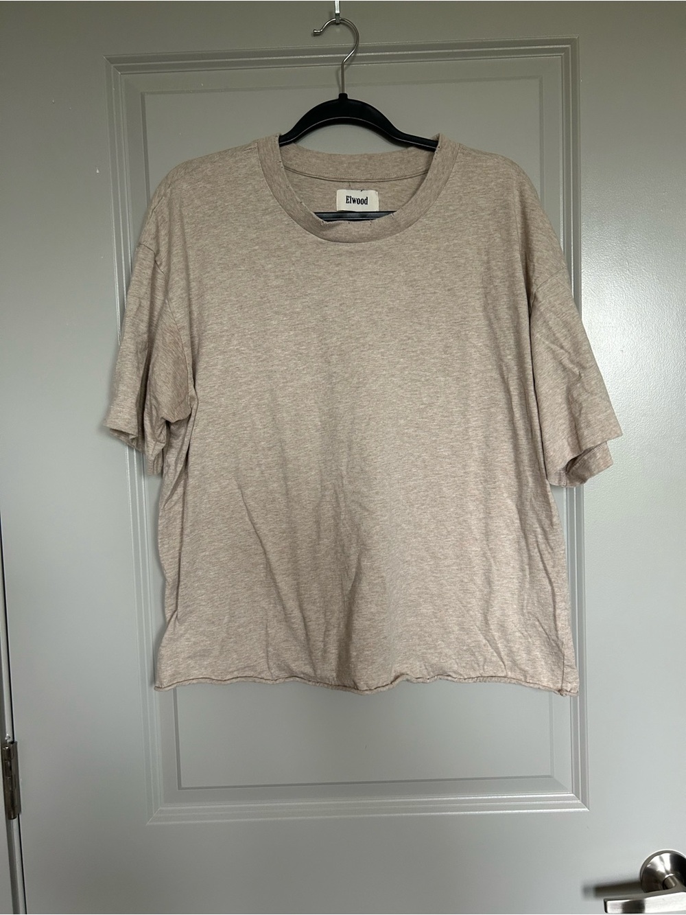 Elwood Elevated Casual Men's Beige Crew Neck T-Shirt